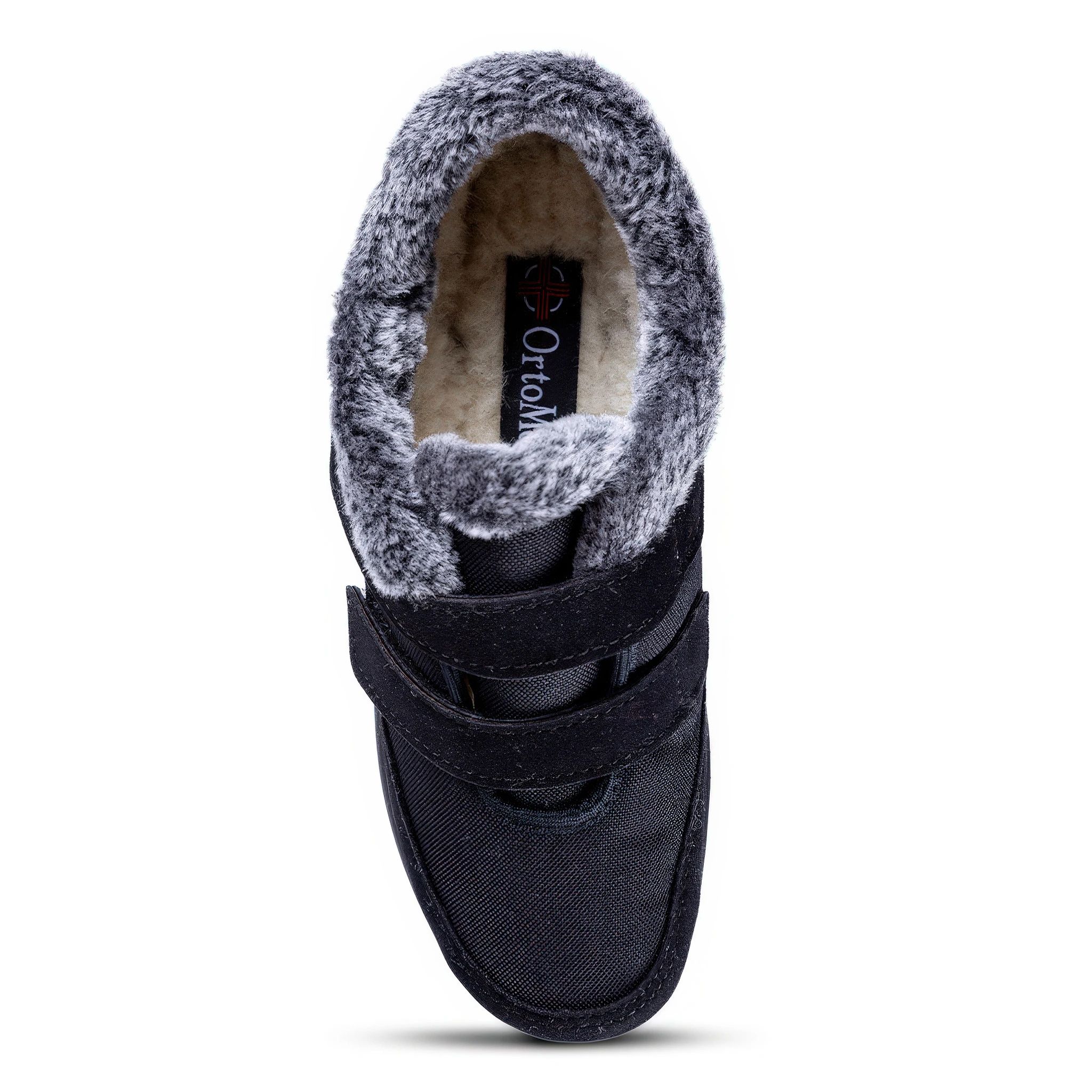 Damskie ocieplane buty ortopedyczne czarno-szare - galeria #2