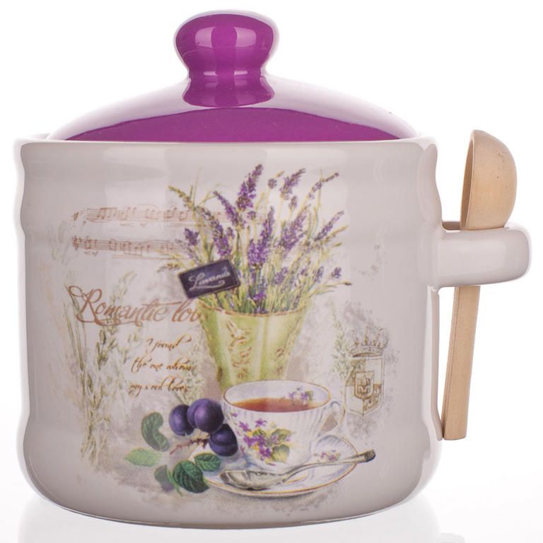 Pojemnik ceramiczny z łyżką Lavender, BANQUET