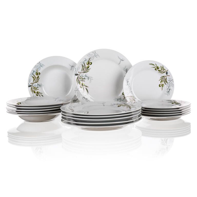 Banquet Porcelanowy zestaw talerzy OLIVES 18 szt.