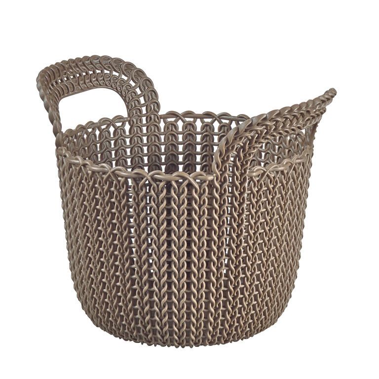Kosz okrągły KNIT brązowy