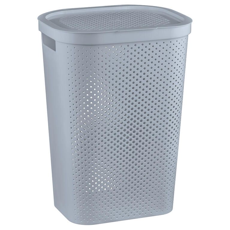 Kosz na brudną bieliznę INFINITY perforowany szary 60 l