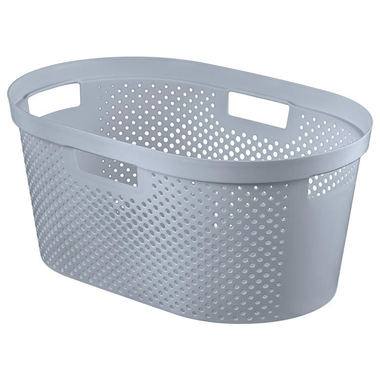 Kosz na czystą bieliznę INFINITY perforowany szary 40 l