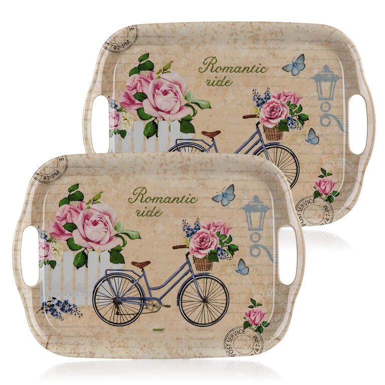 Taca melaminowa ROMANTIC RIDE zestaw 2 sztuk