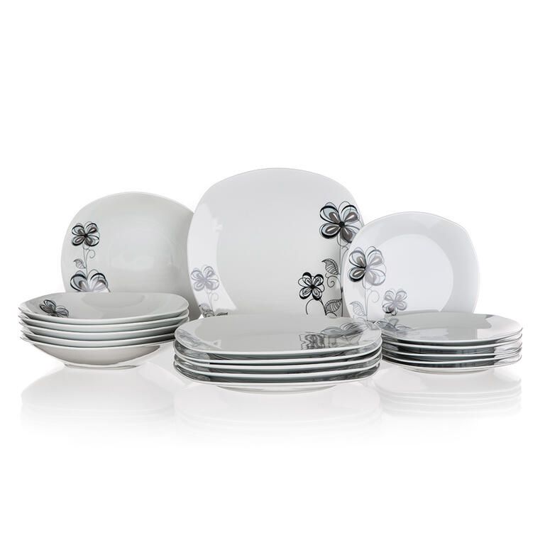Zestaw talerzy porcelanowych FLOREA 18 szt.