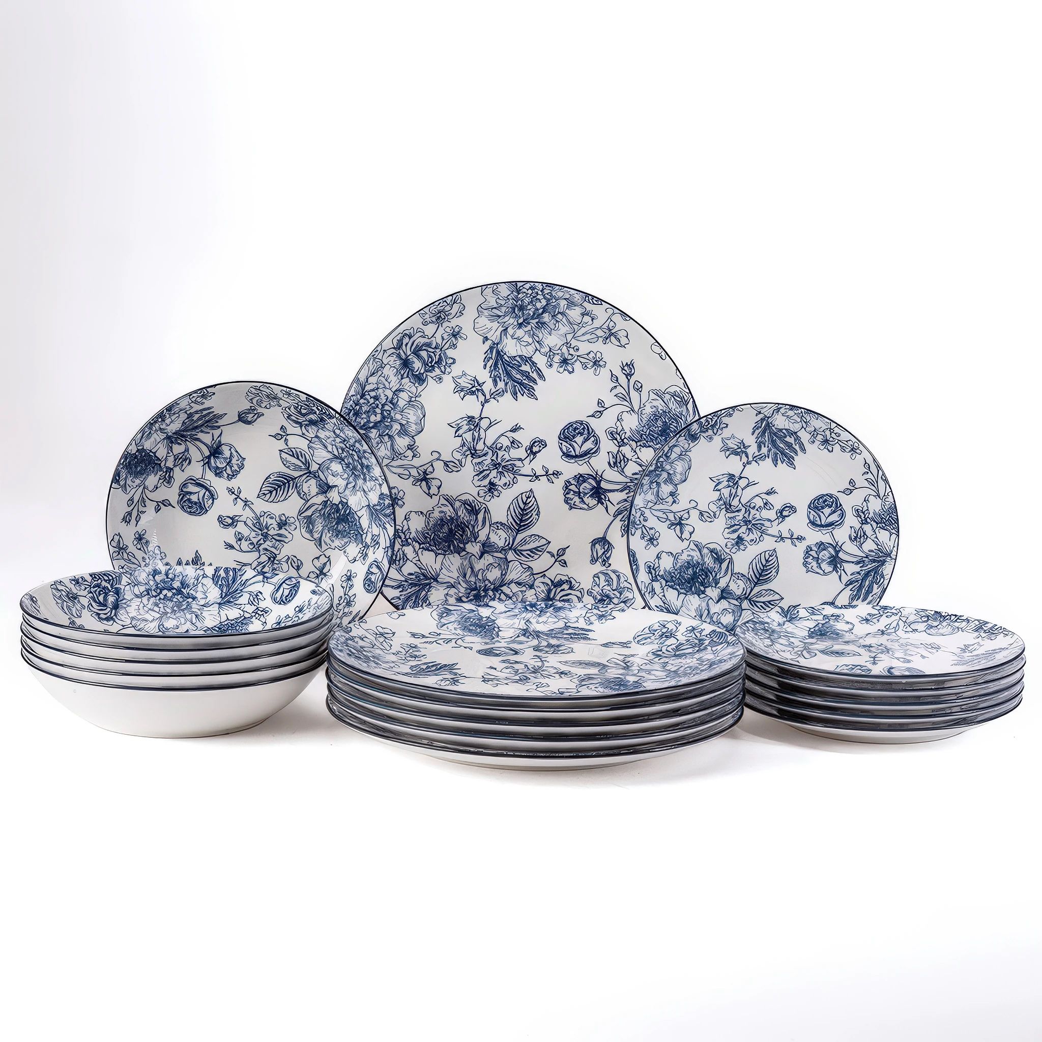 Porcelanowy zestaw talerzy GIVERNY 18 szt.