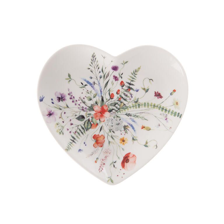 Porcelanowy talerz deserowy MAK, serce, 17,5 cm