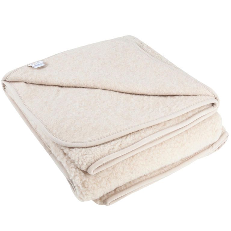 Kocyk naturalny z owczej wełny Merino