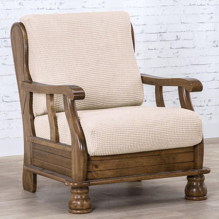 fotel z drewnianymi bokami (sz. 50 - 80 cm)
