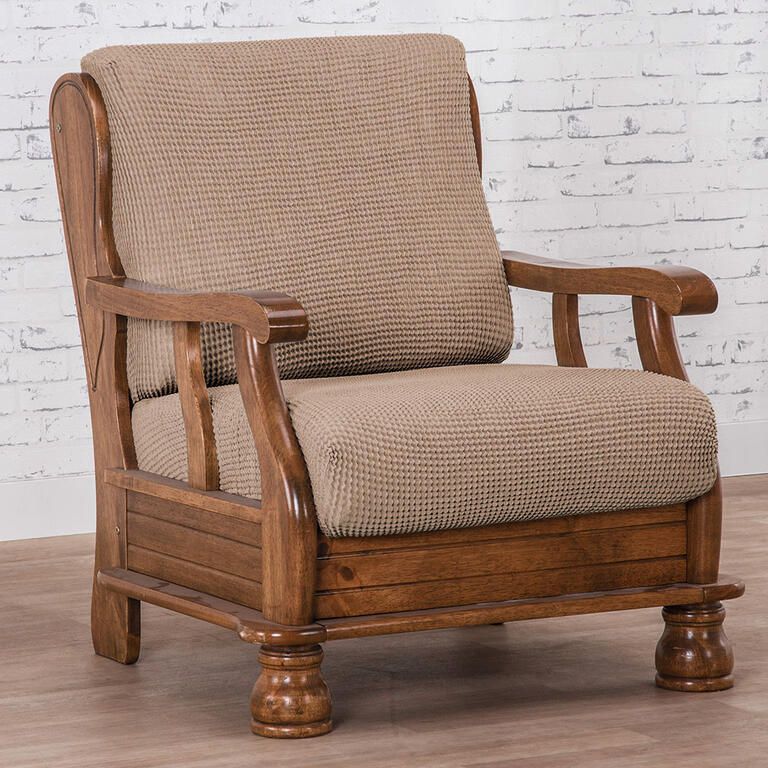 fotel z drewnianymi bokami (sz. 50 - 80 cm)