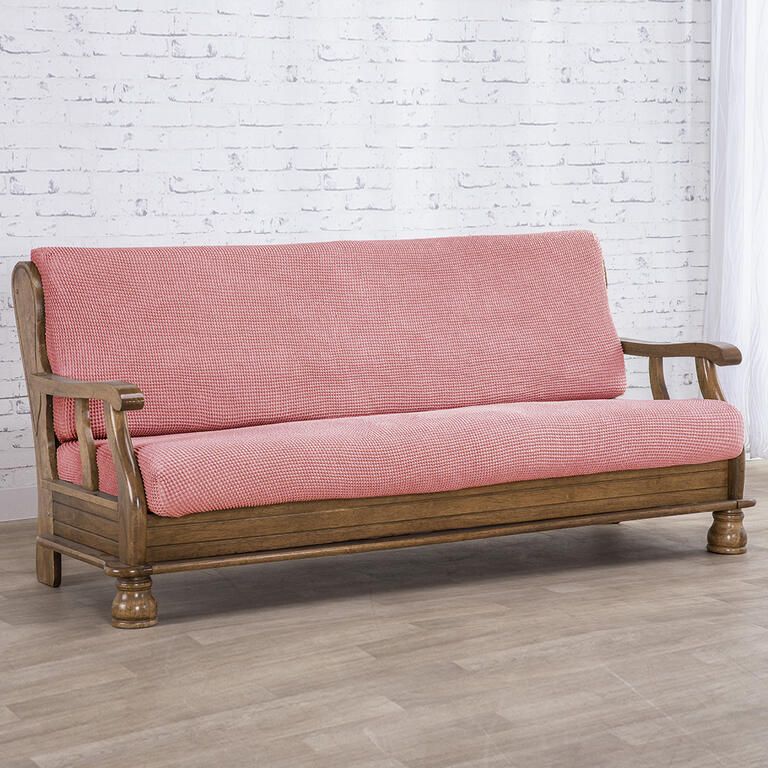 kanapa dwuosobowa z drew. bokami (sz. 130 - 160 cm)