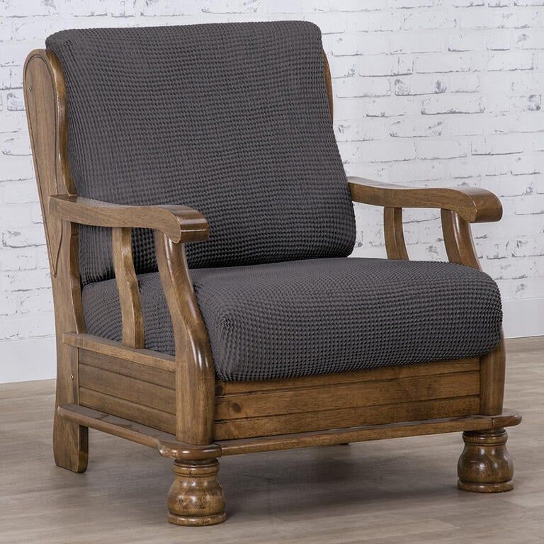 fotel z drewnianymi bokami (sz. 50 - 80 cm)