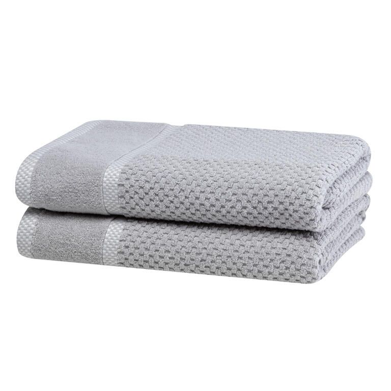 Zestaw 2 szt. ręczników kąpielowych frotte MODENA szary 70 x 140 cm
