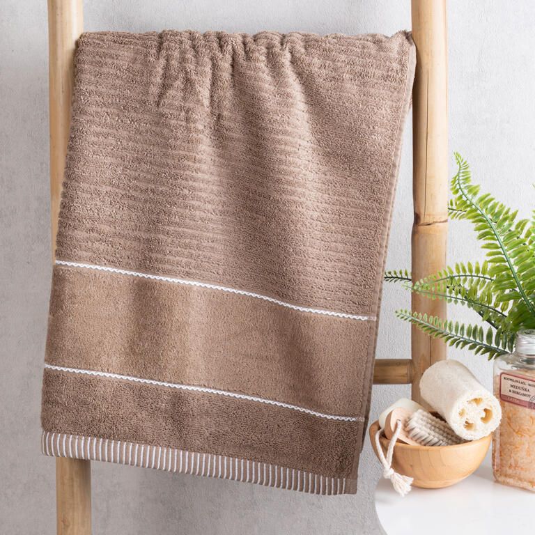 Ręcznik kąpielowy frotte TEO taupe 70 x 140 cm