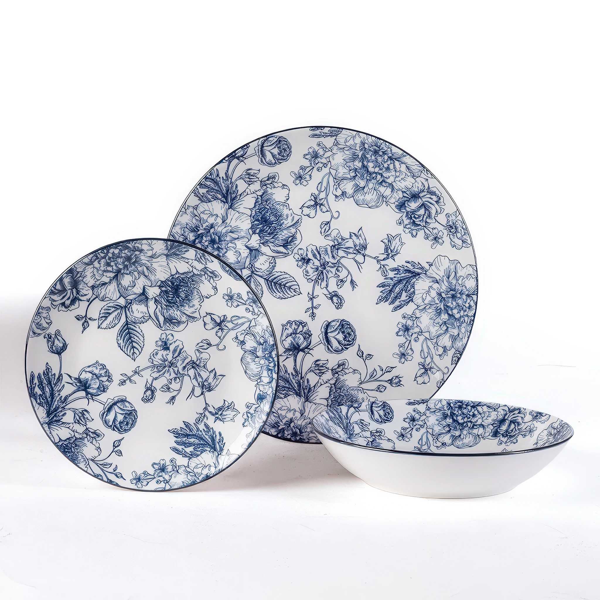Porcelanowy zestaw talerzy GIVERNY 18 szt.