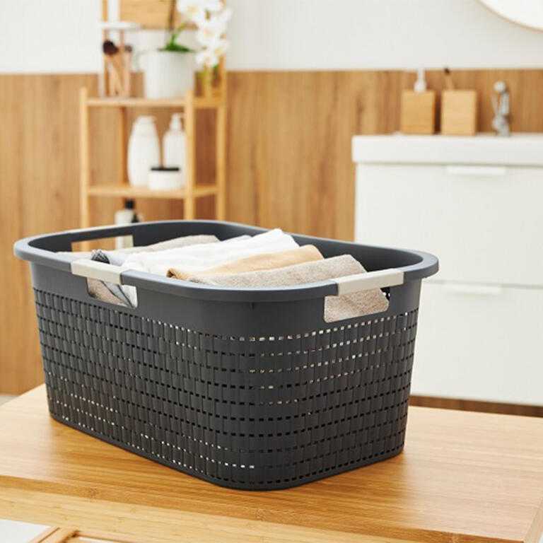 Kosz na czystą bieliznę COUNTRY antracyt, 40 l