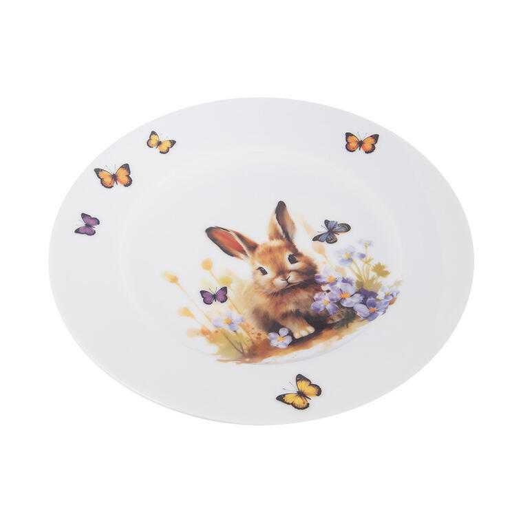 Zestaw talerzy deserowych porcelanowych WIOSNA zając 20 cm 2 szt.