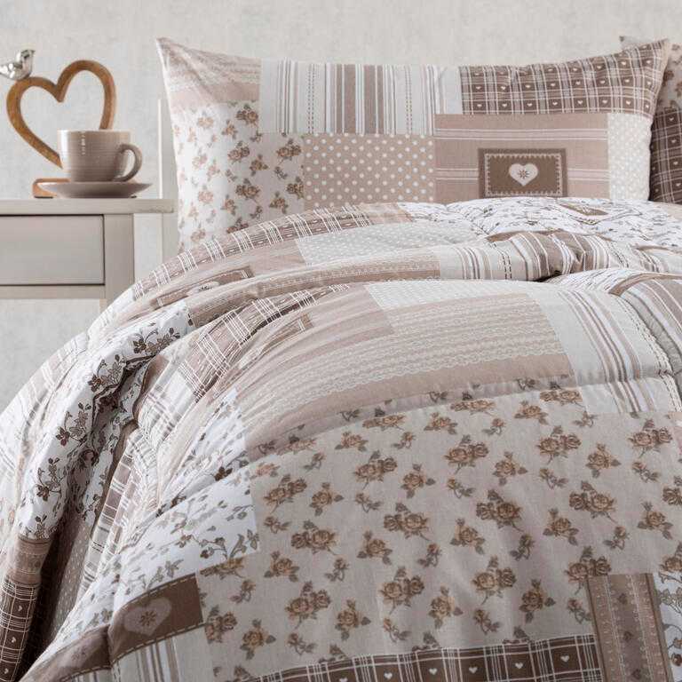 Letni zestaw kołdra i poduszka PATCHWORK, beżowy