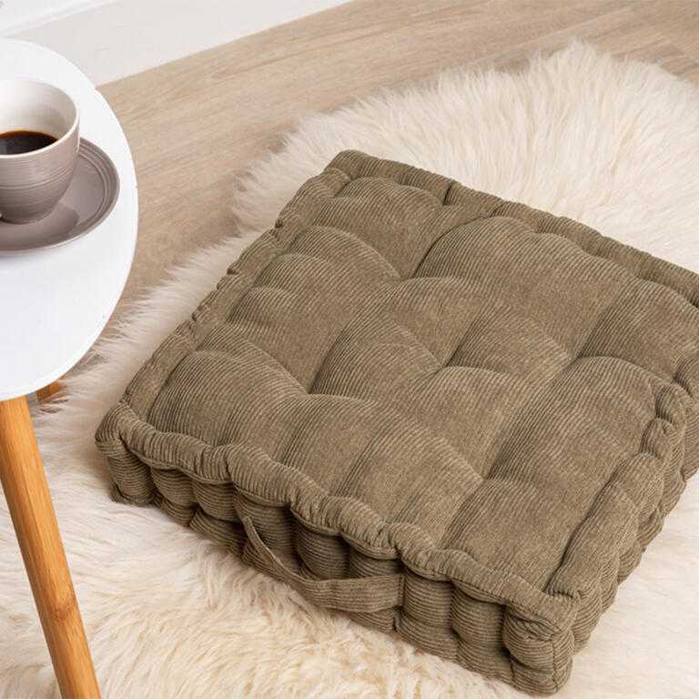 Poduszka do siedzenia na podłodze DANDY sztruks khaki