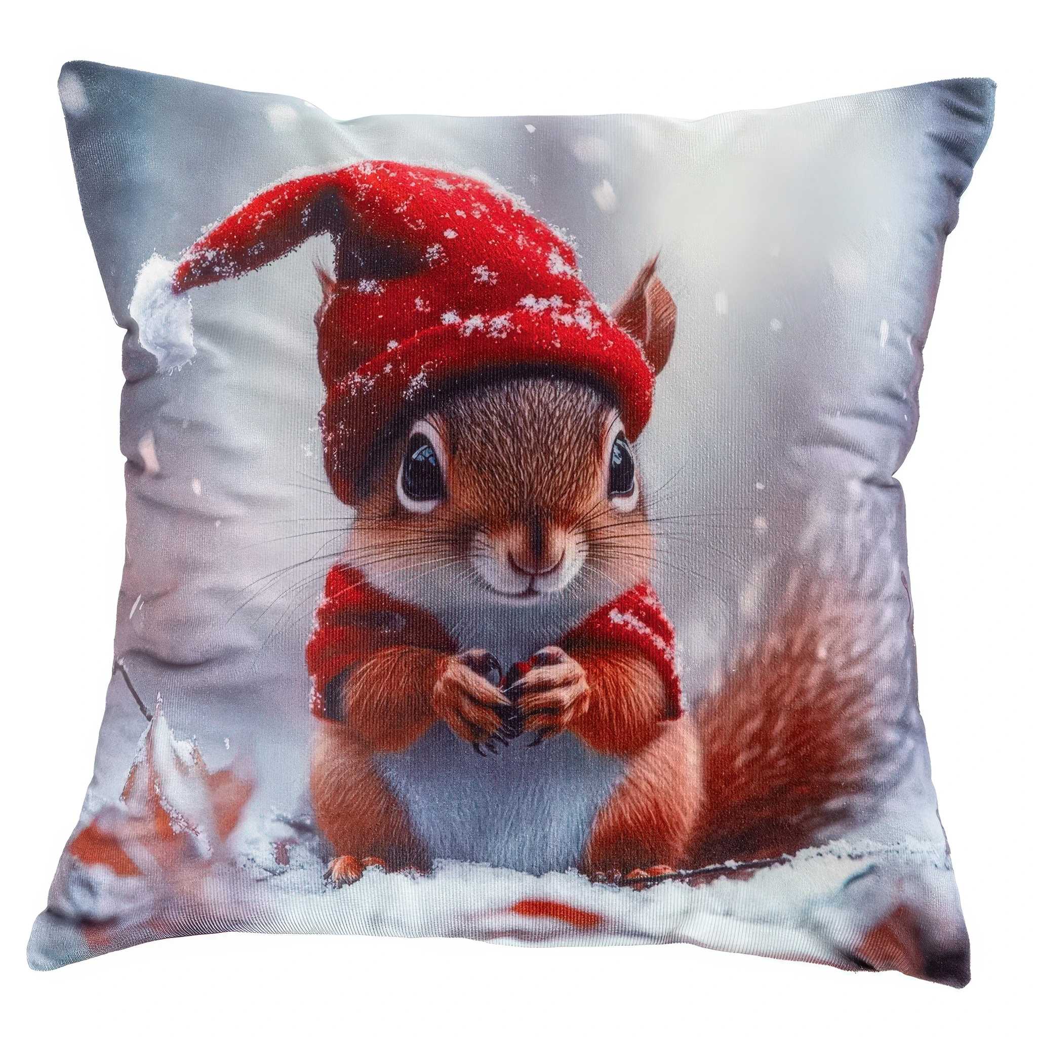 Zestaw 2 szt. poszewek na jaśki WIEWIÓRKA i JEŻ 40 x 40 cm