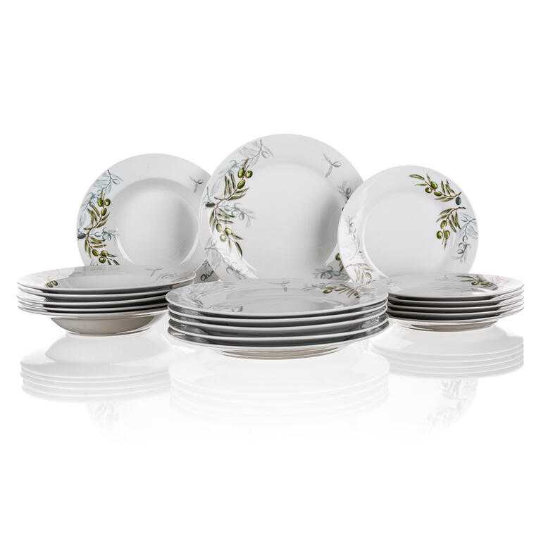 Banquet Porcelanowy zestaw talerzy OLIVES 18 szt.