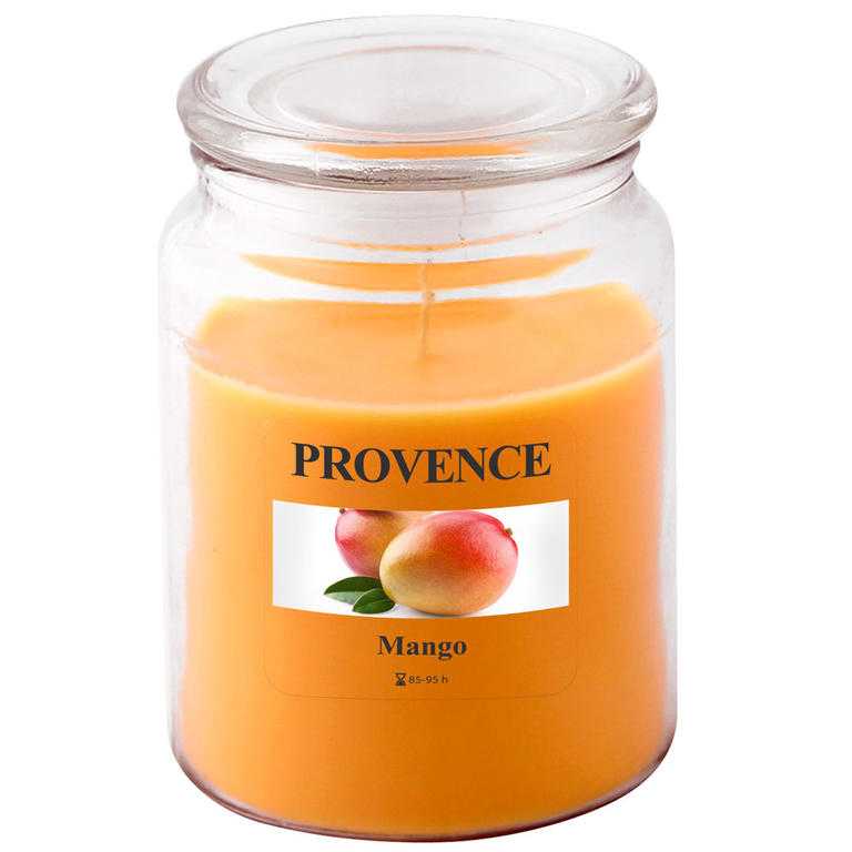 Świeczka w szkle z wieczkiem, mango