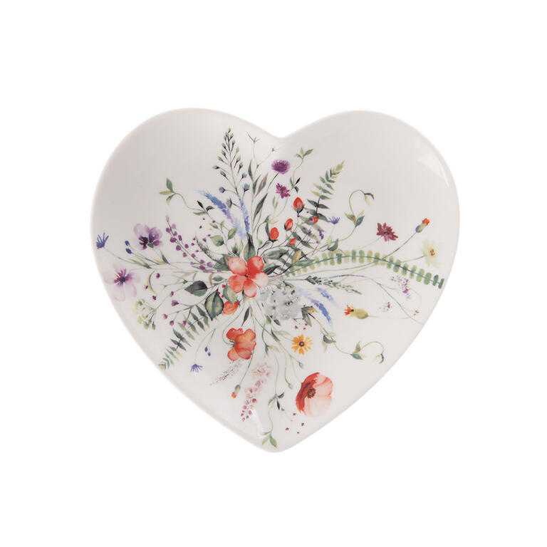Porcelanowy talerz deserowy MAK, serce, 17,5 cm