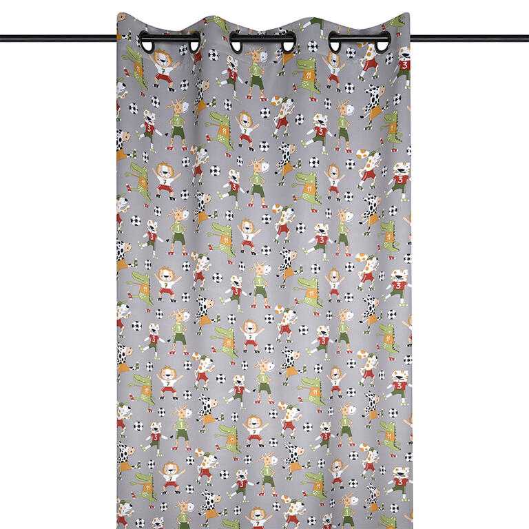 Zasłona zaciemniająca BLACKOUT FOTBAL szara 140 x 260 cm