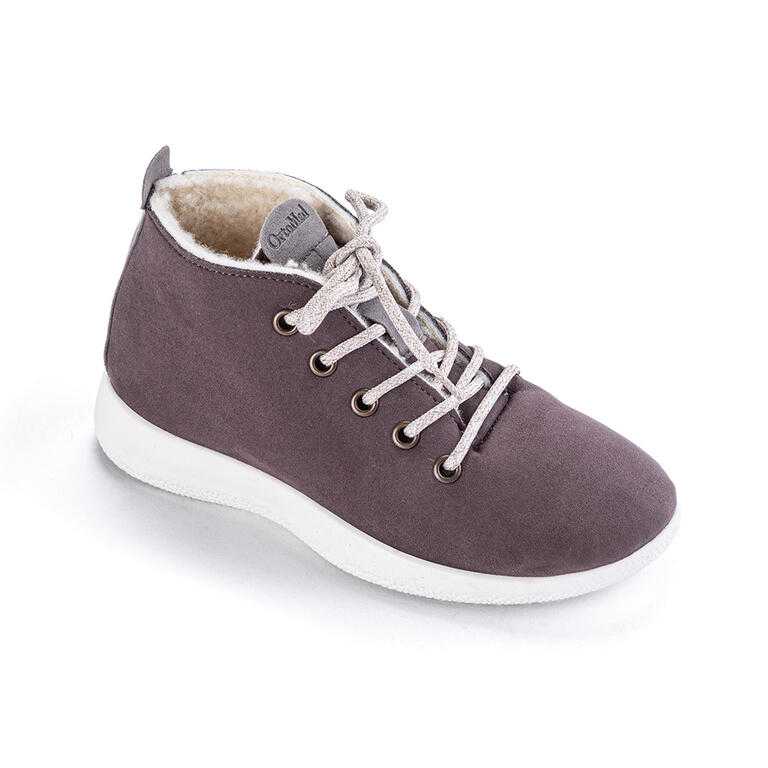 Męskie ocieplane buty sznurowane do kostki taupe