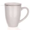 Banquet Kubek ceramiczny z wieczkiem i sitko ze stali nierdzewnej BONNET 350 ml biały