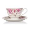 Ceramiczna filiżanka na nóżce ze spodkiem ROSE 220 ml