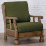 Super streczowe pokrowce NIAGARA zielone fotel z drewnianymi bokami (sz. 50 - 80 cm)