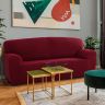 Super streczowe pokrowce NIAGARA bordo kanapa dwuosobowa (sz. 140 - 180 cm)