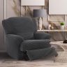 Super streczowe pokrowce NIAGARA antracyt fotel relaks (sz. 70 - 90 cm)
