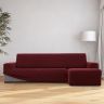 Super streczowe pokrowce HARMONIA bordo narożnik z otomaną po prawej stronie (sz. 210 - 320 cm)