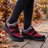Damskie ocieplane buty ortopedyczne czerwono-szare